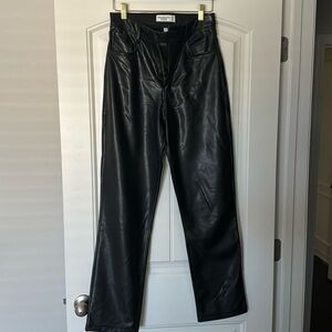 Abercrombie 90s straight ultra high rise faux leather pant